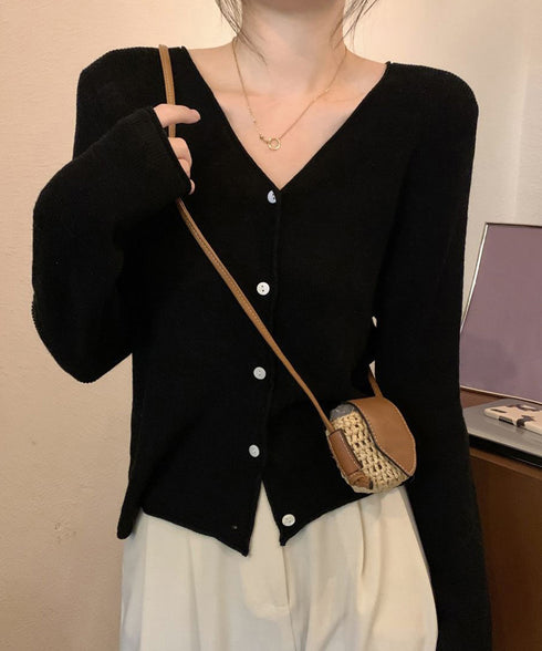 ニットカーディガンVネックニットトップス レディース 通学通勤 カーディガン 無地 サマーニット 前開き きれいめ羽織り 大人可愛い 夏服 冷房 紫外線対策 上着 85YN-900595